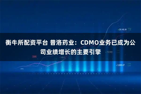 衡牛所配资平台 普洛药业：CDMO业务已成为公司业绩增长的主要引擎