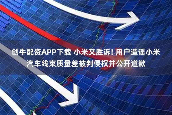 创牛配资APP下载 小米又胜诉! 用户造谣小米汽车线束质量差被判侵权并公开道歉